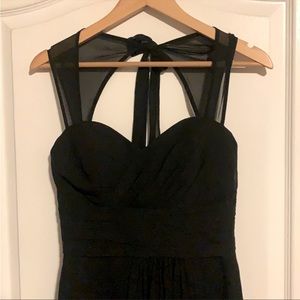 Black floor length bridesmaids dress